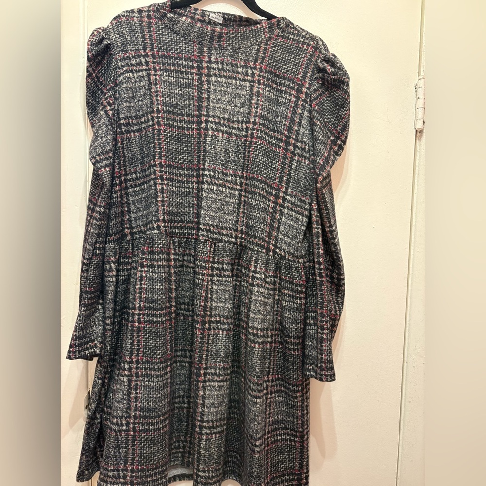 Emma & Michele Black and Gray Dress with Red Accents